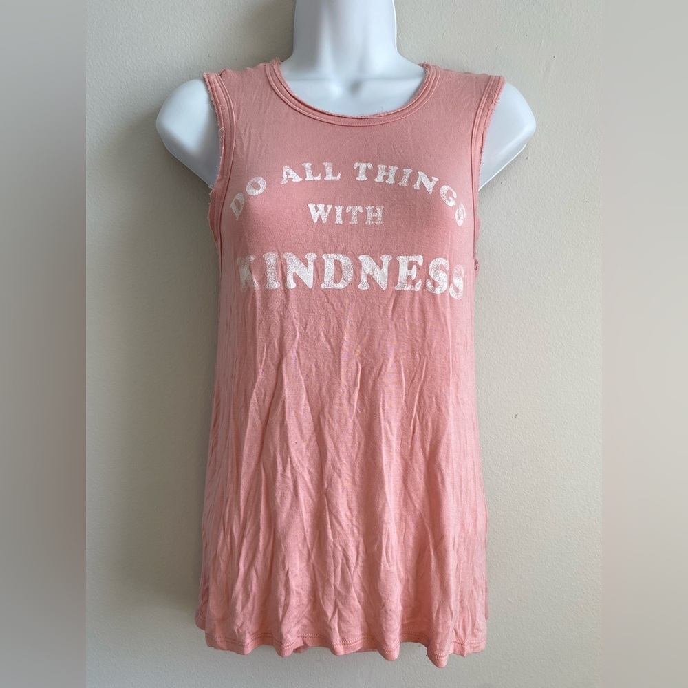 Grayson/Threads “Do All Things With Kindness” XS Pink Tank Top